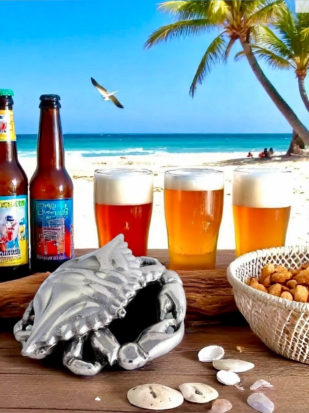 Arthur Court Wonders Of The Water Aluminum Crab Bottle Opener